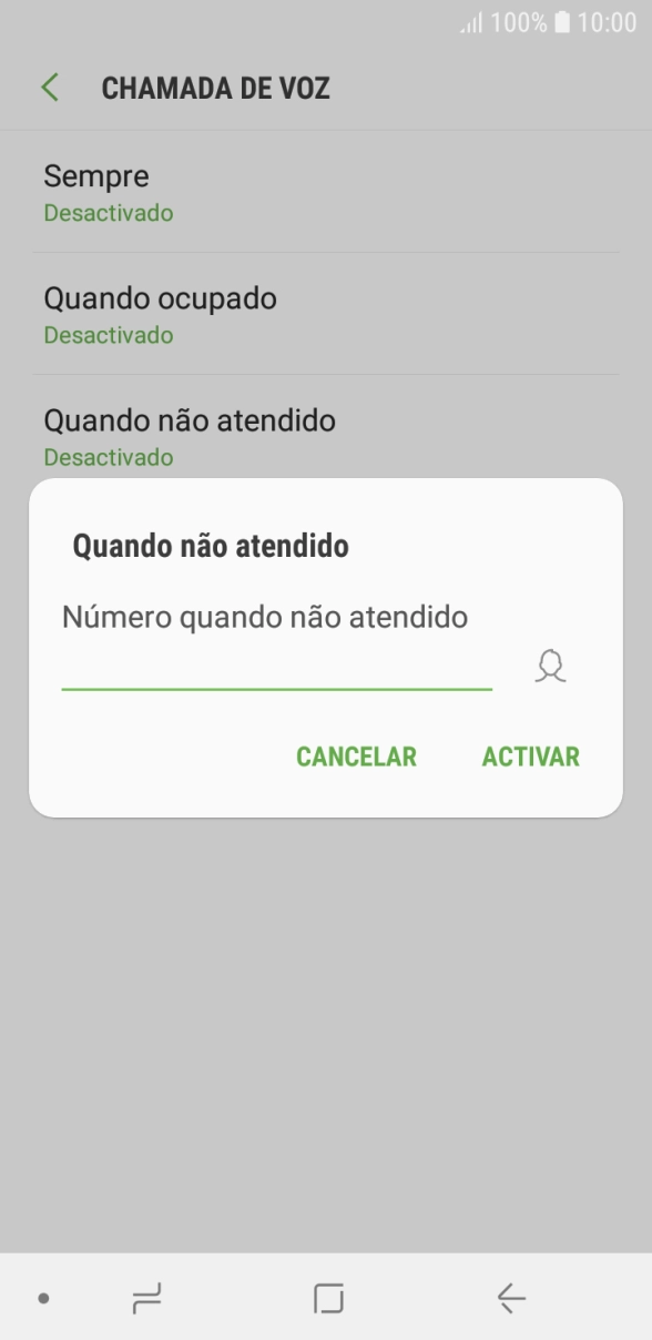 Introduza 123 e prima ACTIVAR.