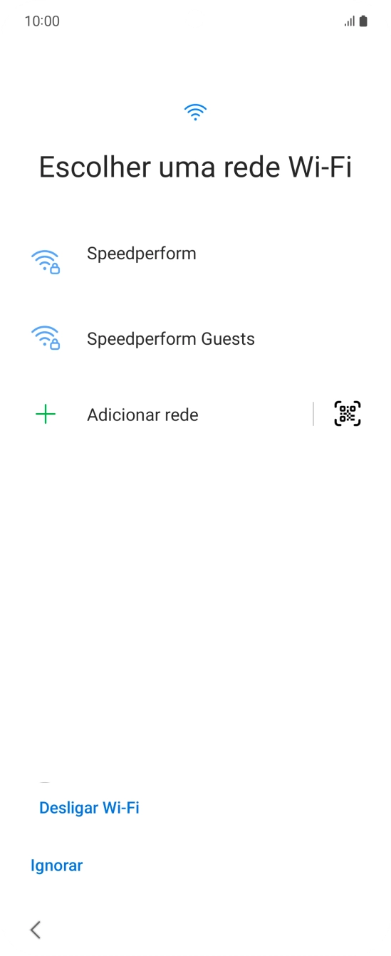 Prima a rede pretendida.