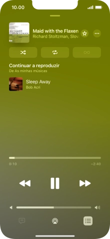 Prima o ícone de reprodução aleatória para ativar ou desativar a função.