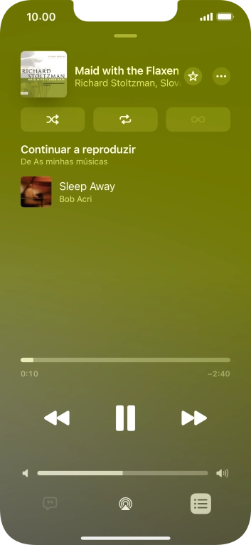 Prima o ícone de reprodução aleatória para ativar ou desativar a função.