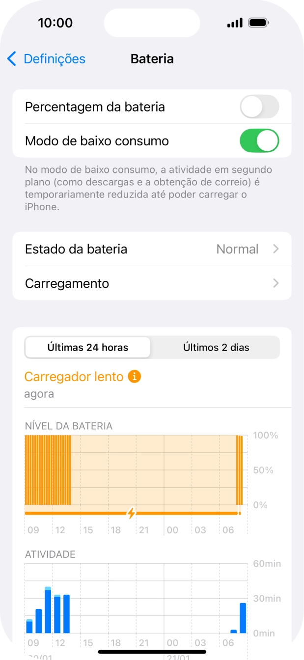 Para voltar ao ecrã inicial, deslize o dedo de baixo para cima a partir da base do ecrã.