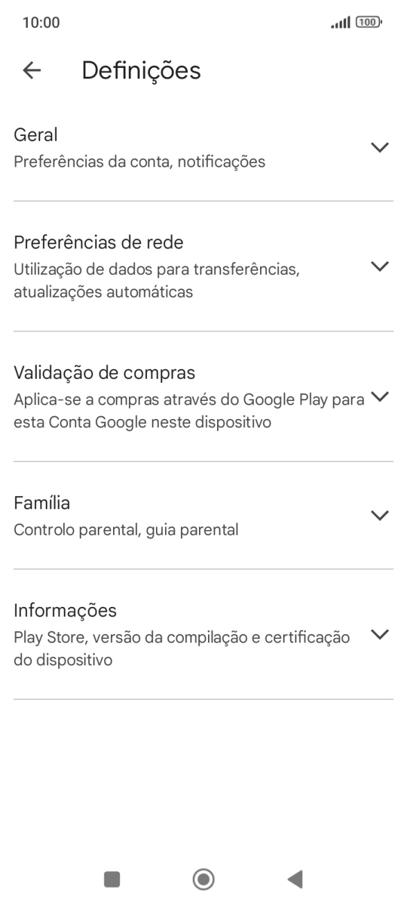 Prima Preferências de rede.
