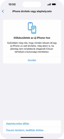 Válaszd az Alaphelyzetbe állítás lehetőséget.