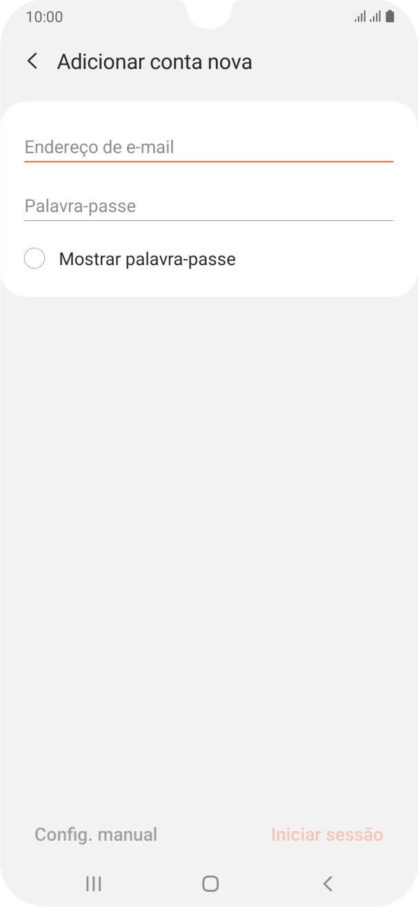 Prima Endereço de e-mail e introduza o seu endereço de e-mail Vodafone.