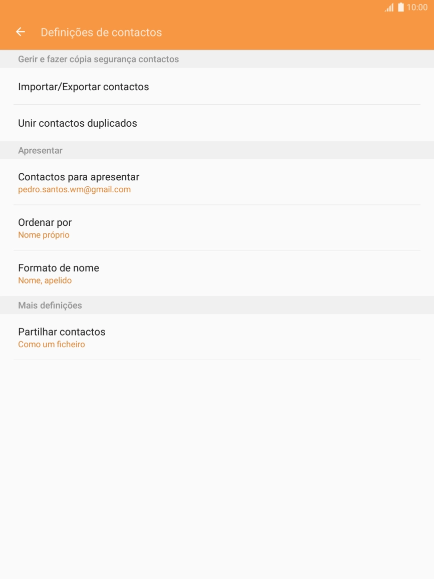 Prima Importar/Exportar contactos.