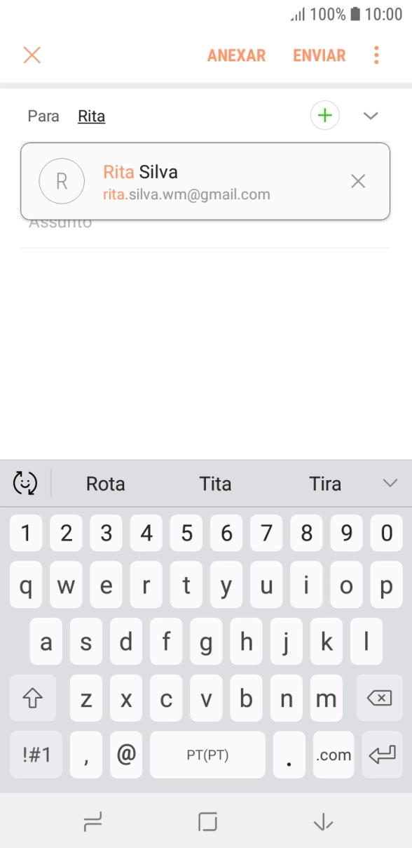 Prima o contacto pretendido.