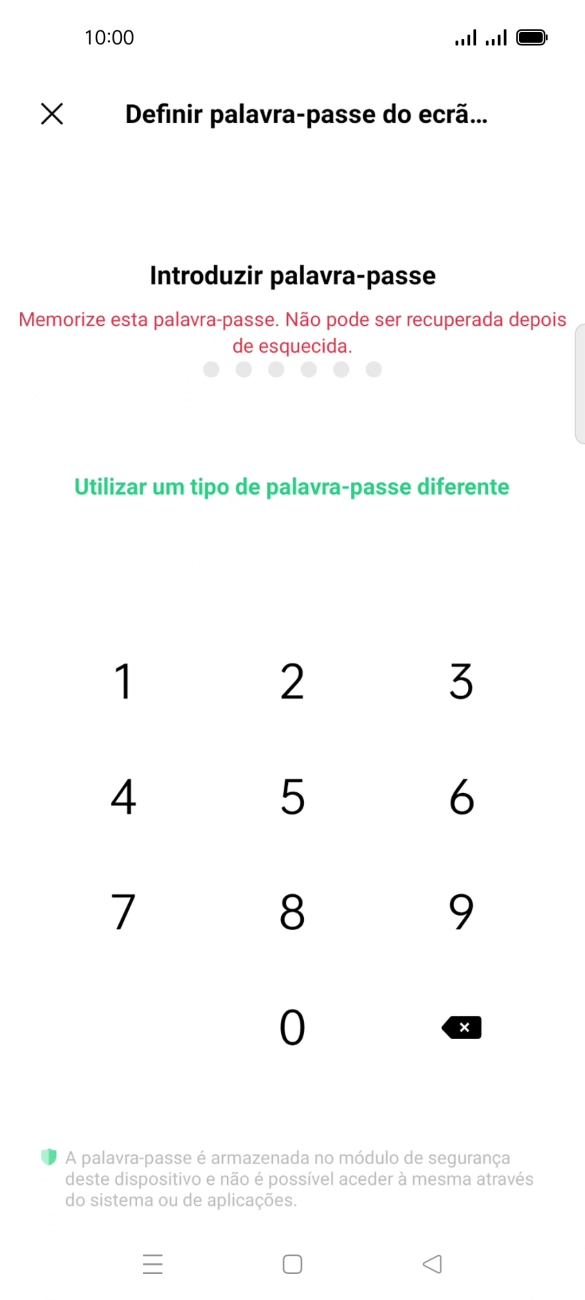 Prima Utilizar um tipo de palavra-passe diferente.