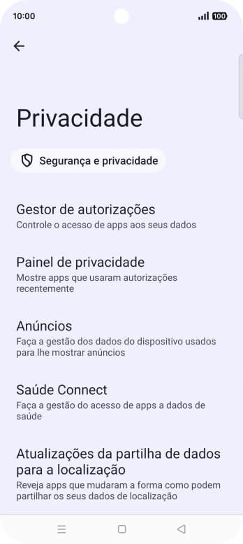 Prima Gestor de autorizações.