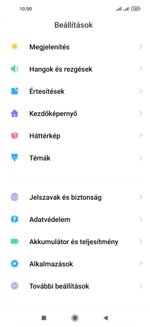 Válaszd a Jelszavak és biztonság lehetőséget.