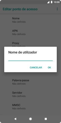 Introduza vodafone e prima OK.