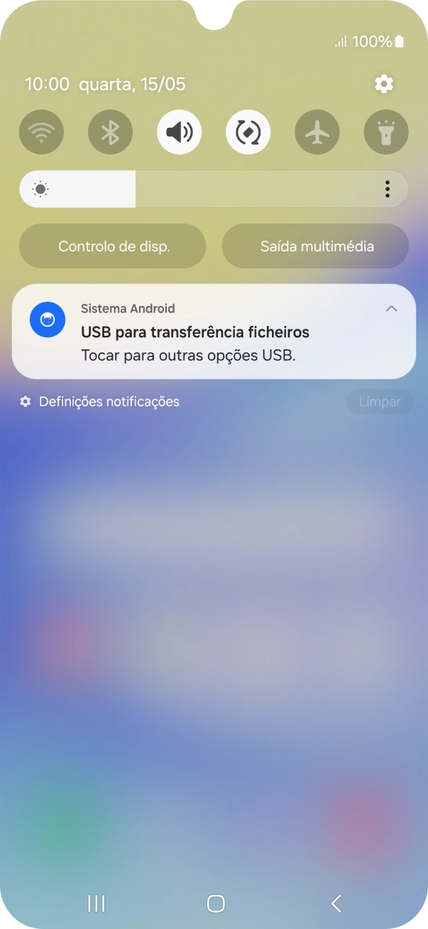 Prima Tocar para outras opções USB..