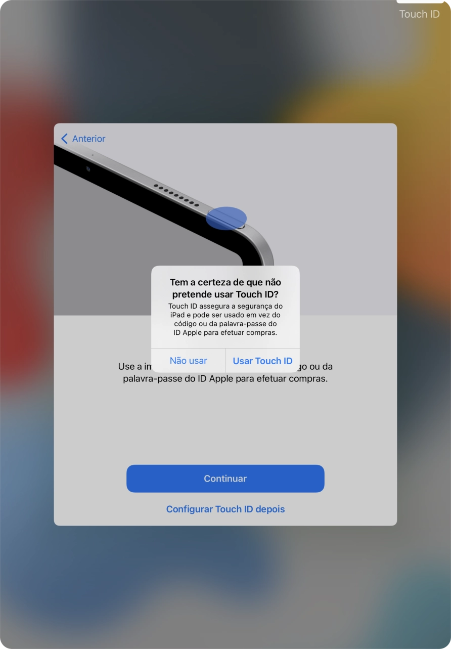 Se desativar a função, prima Não usar.