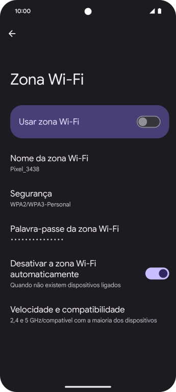 Prima Nome da zona Wi-Fi.