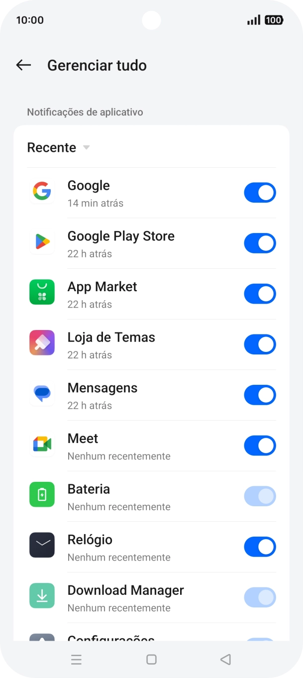 Prima a lista suspensa.