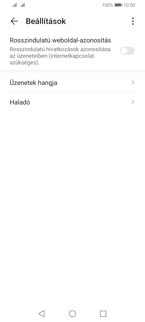 Válaszd a Haladó lehetőséget.