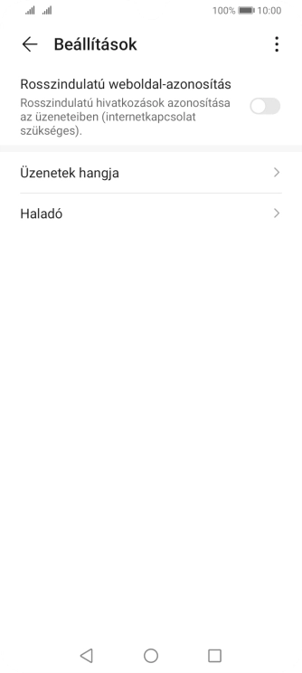 Válaszd a Haladó lehetőséget.