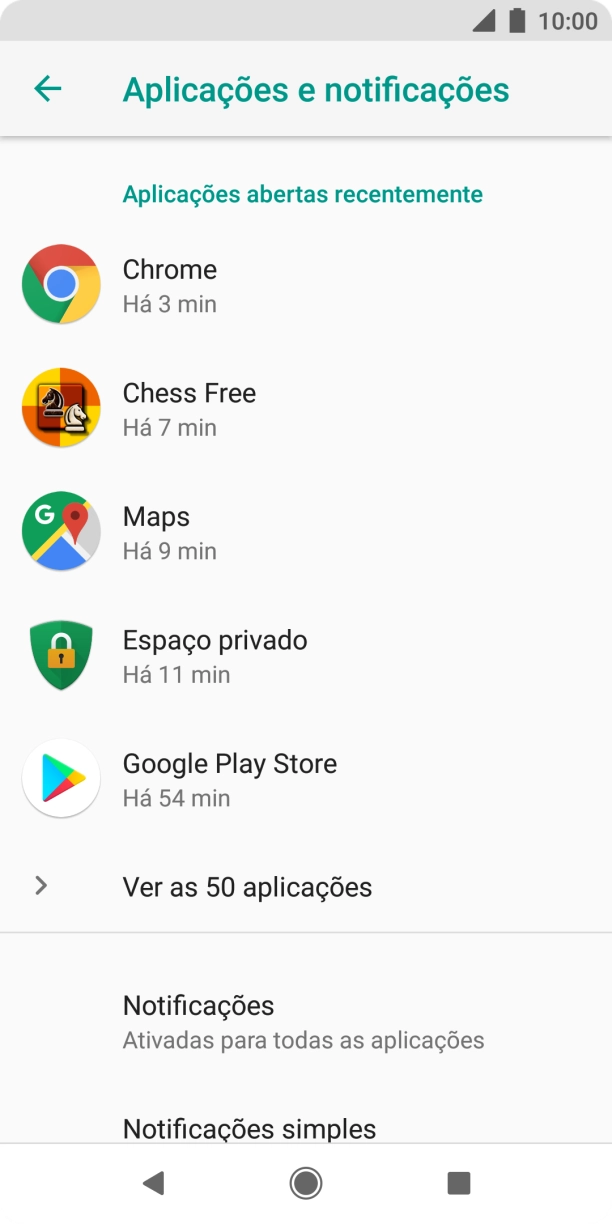Prima a app pretendida.