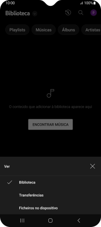 Prima Ficheiros no dispositivo e dirija-se ao ficheiro de música pretendido.