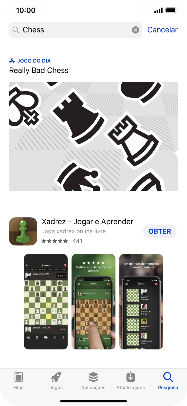 Prima a app pretendida.