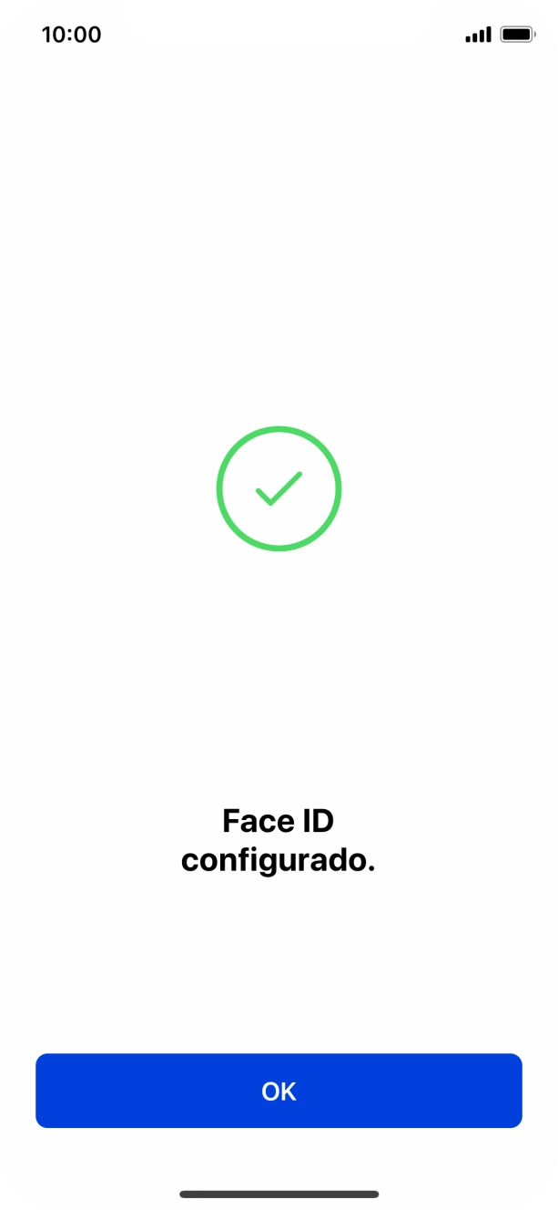 Prima OK. Se ainda não tiver escolhido um código de bloqueio do telefone, introduza um código à escolha duas vezes de seguida.