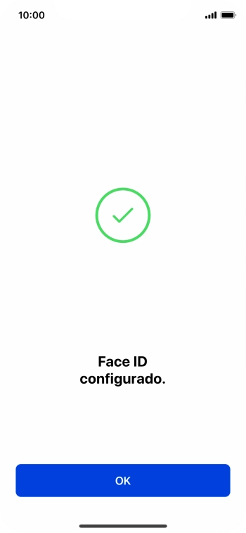 Prima OK. Se ainda não tiver escolhido um código de bloqueio do telefone, introduza um código à escolha duas vezes de seguida.