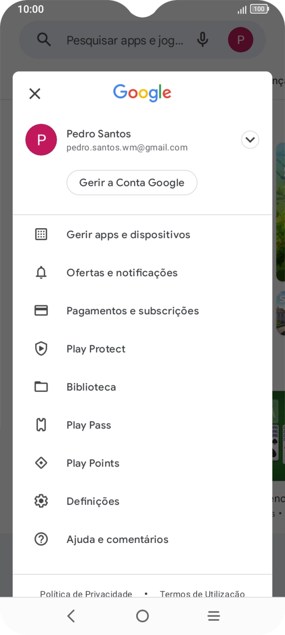 Prima Gerir apps e dispositivos.