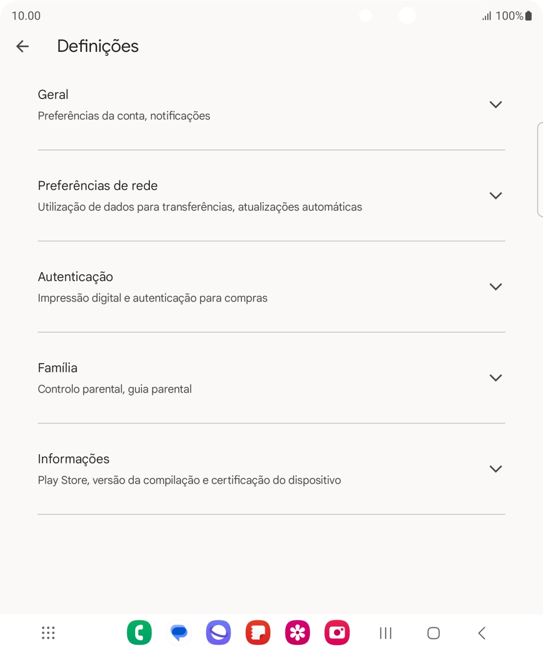 Prima Preferências de rede.