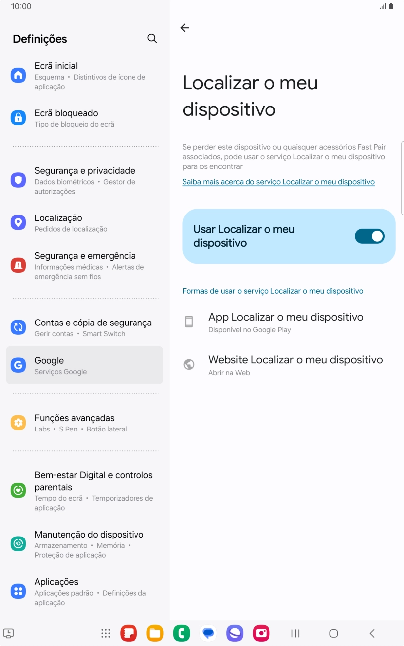 Prima a tecla de início para terminar e voltar ao ecrã inicial.