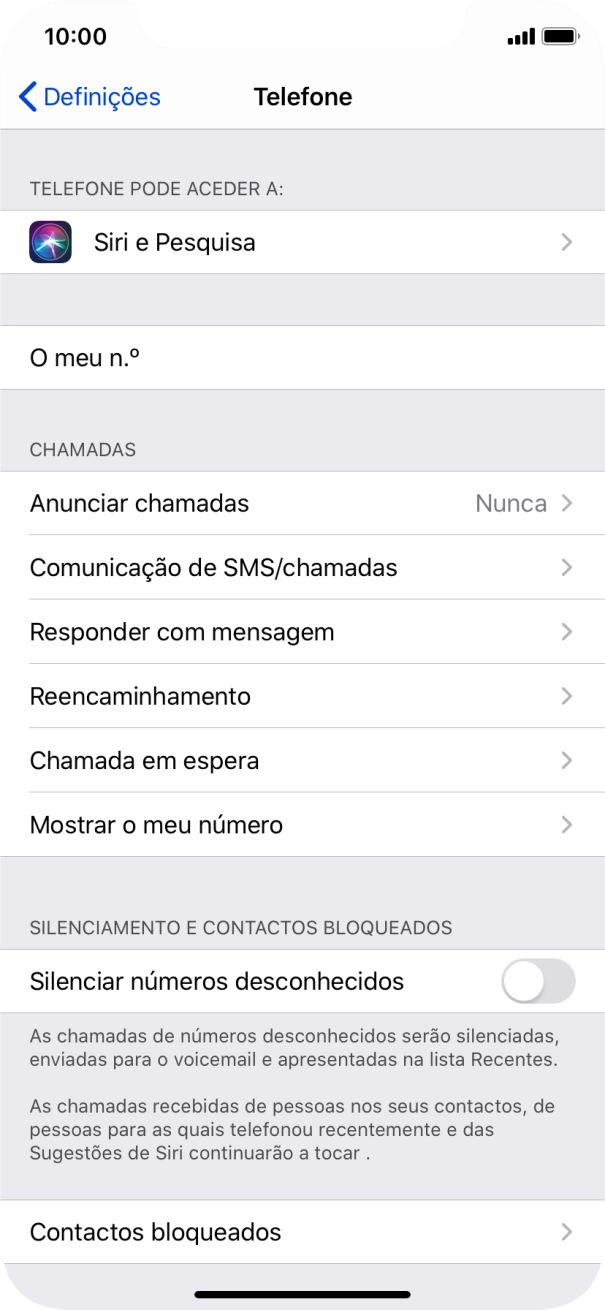 Prima Anunciar chamadas.