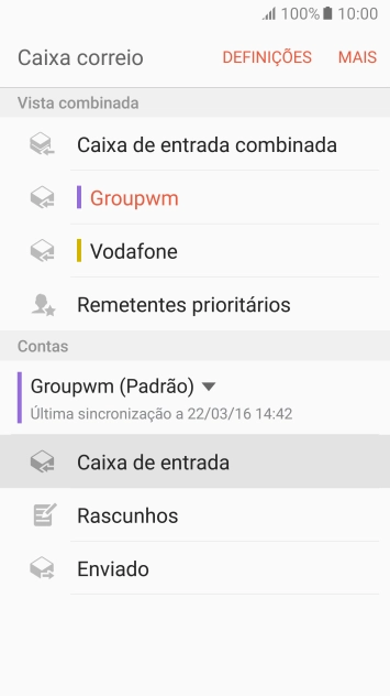Prima a conta de e-mail pretendida.