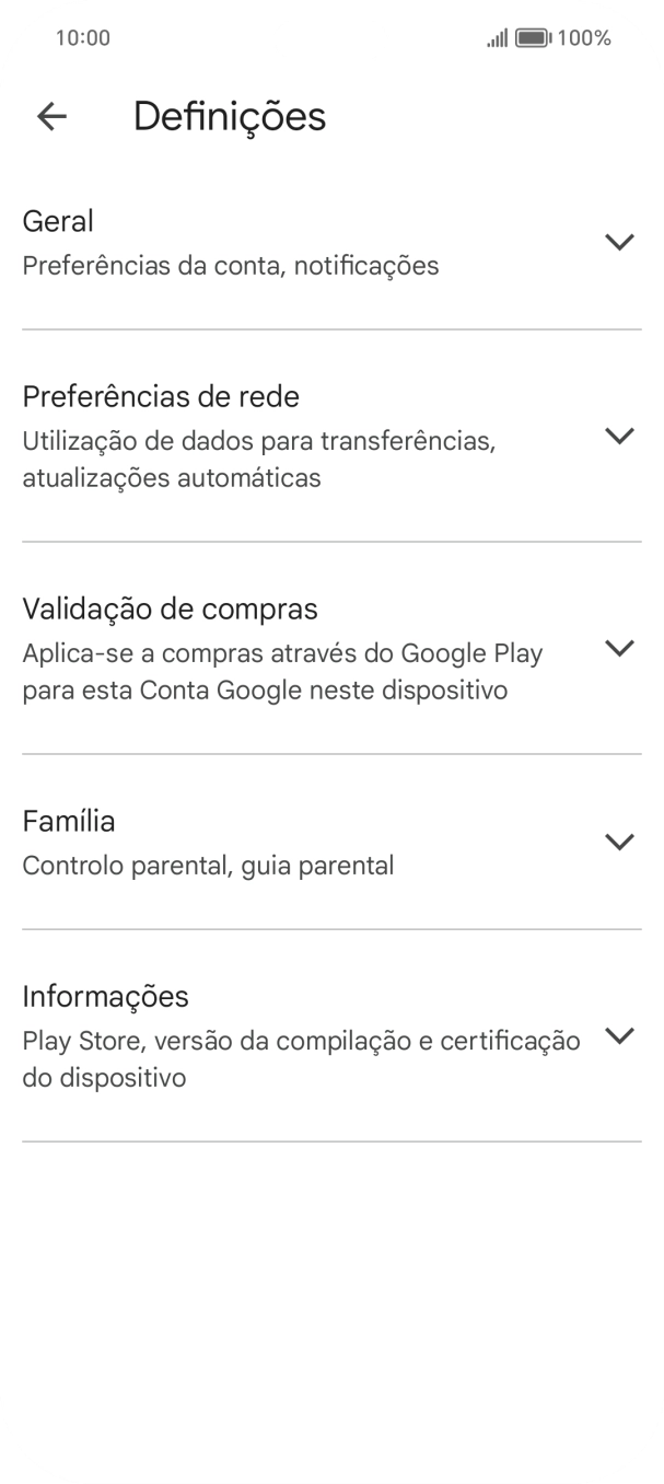 Prima Preferências de rede.