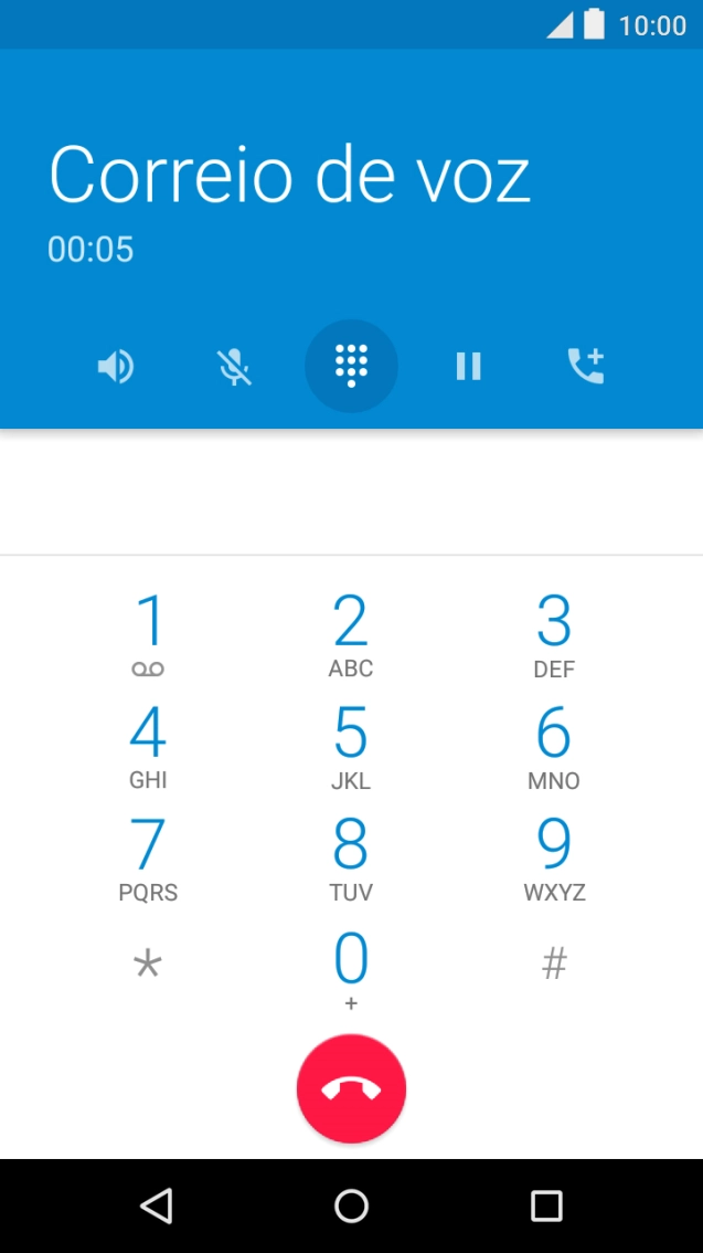Prima o ícone para terminar a chamada.