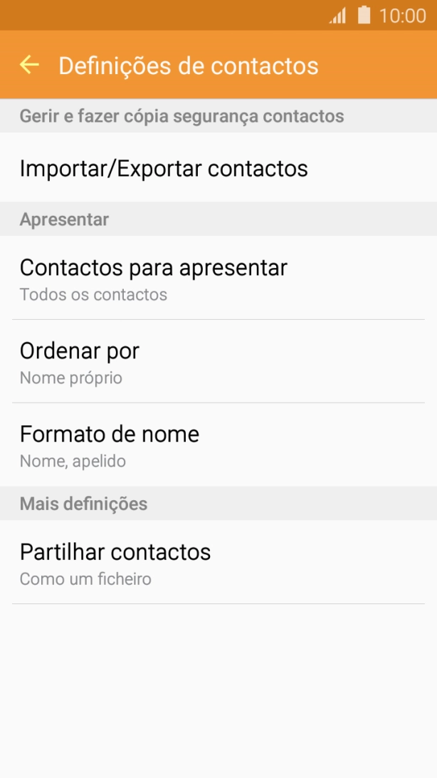 Prima Importar/Exportar contactos.