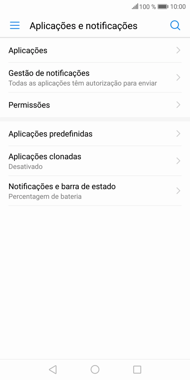 Prima Gestão de notificações.