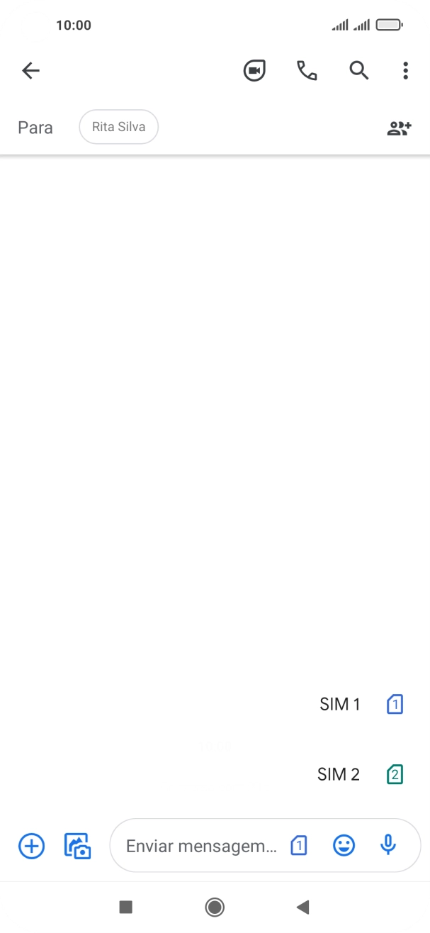 Prima o cartão SIM pretendido.