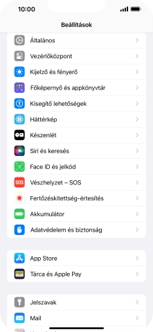 Válaszd a Face ID és jelkód lehetőséget.