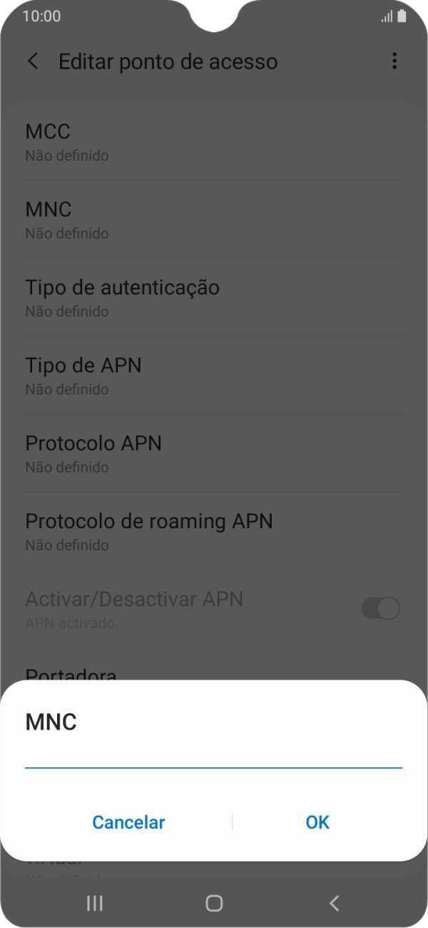 Introduza 01 e prima OK.