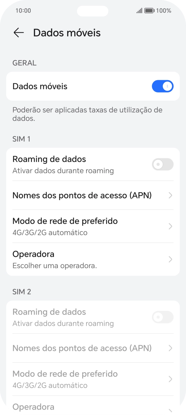 Prima Nomes dos pontos de acesso (APN).