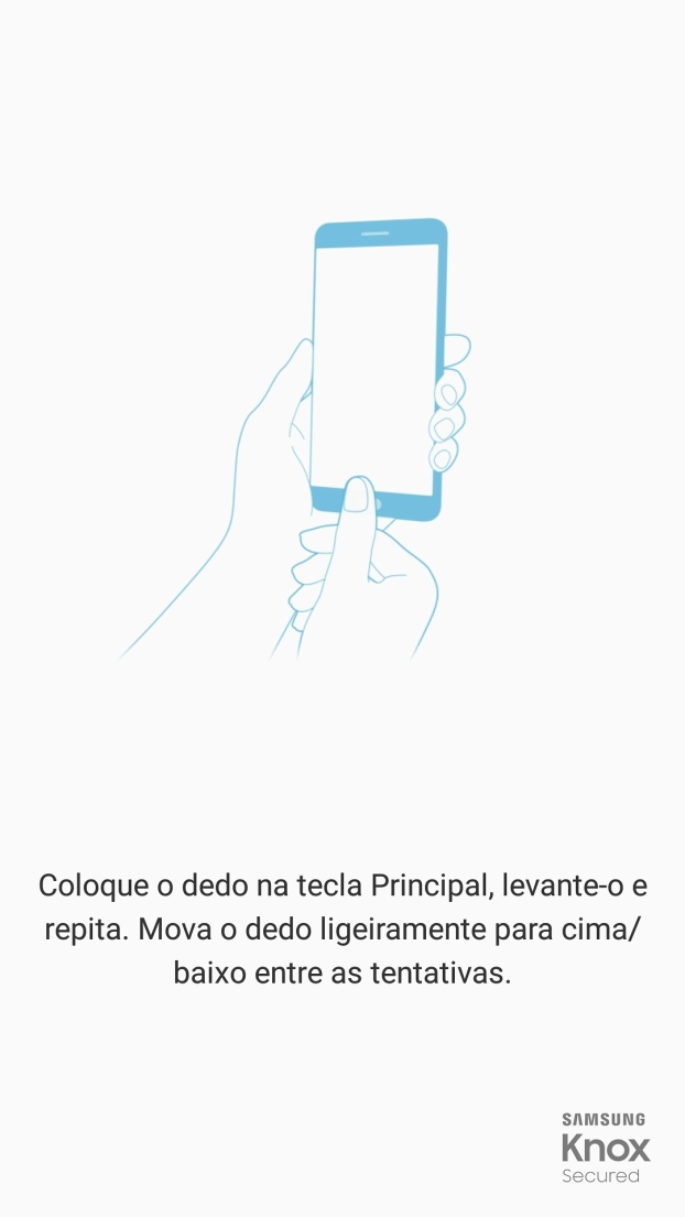 Siga as indicações no ecrã para definir a impressão digital como código de bloqueio.