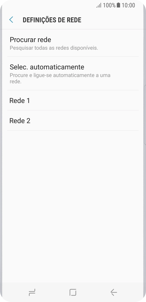 Prima a rede pretendida.