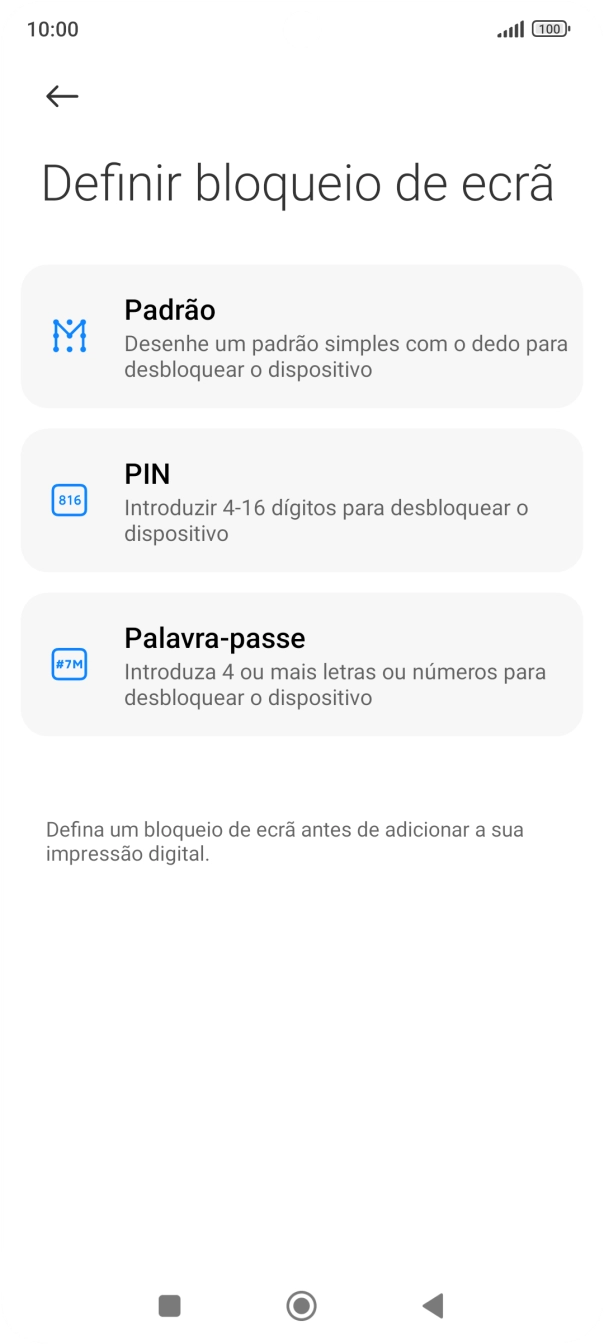 Prima o código de bloqueio do telefone pretendido.