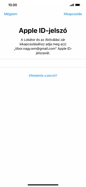 Válaszd a Kikapcsolás lehetőséget.