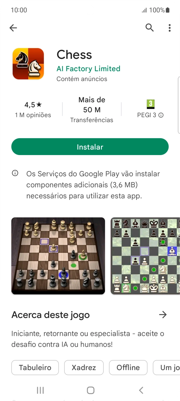 Prima Instalar e siga as indicações no ecrã para instalar a app.