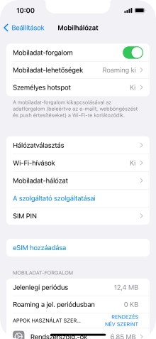 Válaszd a SIM PIN lehetőséget.