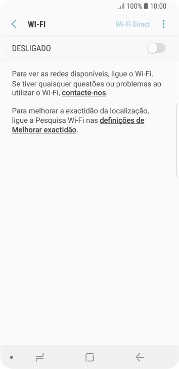 Prima o indicador para ativar a função.