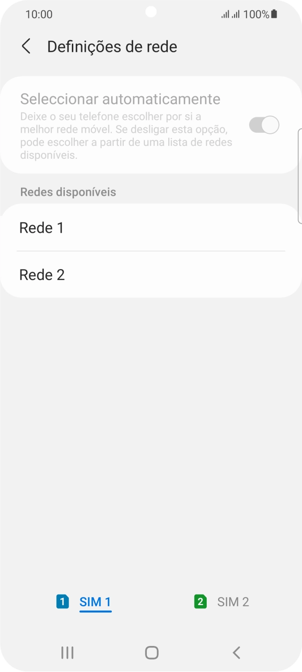 Prima a rede pretendida.