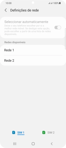 Prima a rede pretendida.
