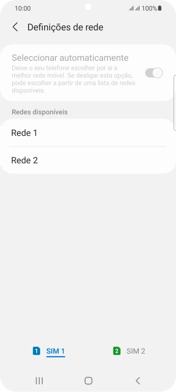Prima a rede pretendida.