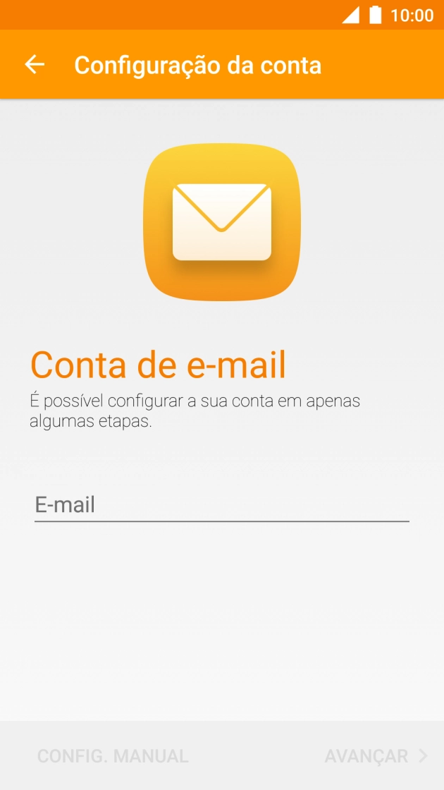 Prima o campo de escrita e introduza o seu endereço de e-mail.