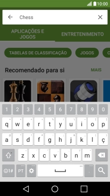 Introduza o nome ou categoria da app pretendida e prima o ícone para pesquisar.